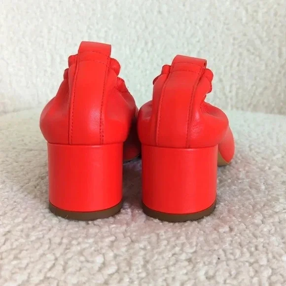 Everlane The Italian Leather Day Heel Red sz 6 - Picture 6 of 11